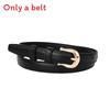 Womens Pu Fine Leather Belt With Metal Pin Buckle For Casual Commuting Outfits