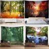 Natural Forest Sunset Tapestry Office Living Room Tapestry Home Wall Decoration Tapestry