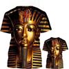 Ancient Egyptian Pharaoh 3D Digital Printed Pattern T-shirt Retro Style Men's Loose T-shirt