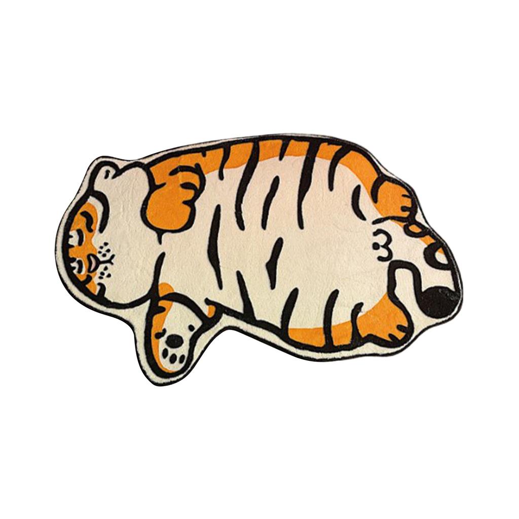 Cartoon Tiger Rug Non-Slip Bedside Carpet Absorbent Bathroom Mat Animals Print Rugs For Kids Room Decor Cute Furry Carpets
