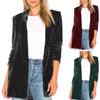 Women's Fashion Long Sleeve Gold Velvet Solid Casual Loose Cardigan Coat