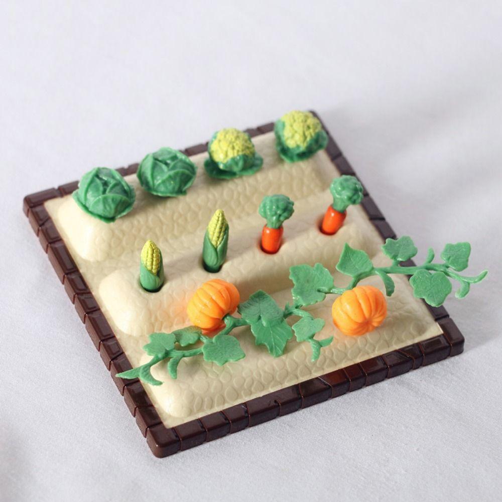 Vegetable Field Dollhouse Simulation Vegetable Farm Miniature Planting Tools Outdoor Dollhouse