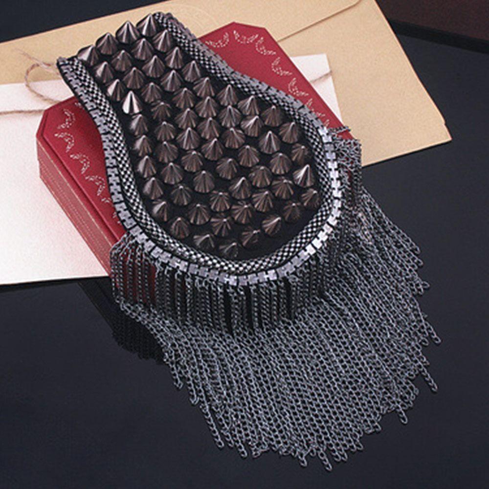 Classical Tassel Epaulette Rivet Shoulder Jewelry Vintage Clothing Accessories Club