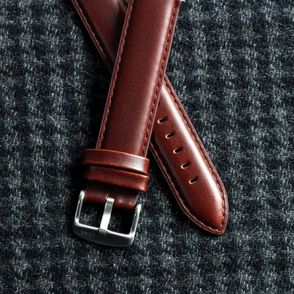 The STAC Made In Japan Domestic Watch 36mm Classic Retro Unisex White Brown Leather [The Stack] Men's Women's ST-AR002