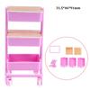 With Wheel 1:12 Dollhouse Trolley Plastic Storage Shelf Model  Kitchen Furniture Accessories