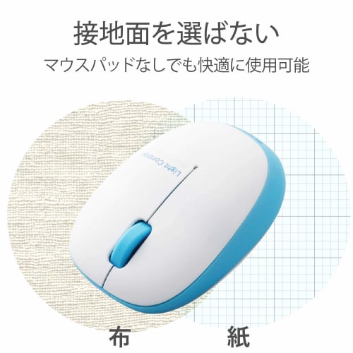 Elecom Mouse Wireless (Receiver Included) S Size, Small, 3 Buttons, BlueLED, Fluffy, Light, Small, Lightweight, 50g, Blue M-BL20DBBU