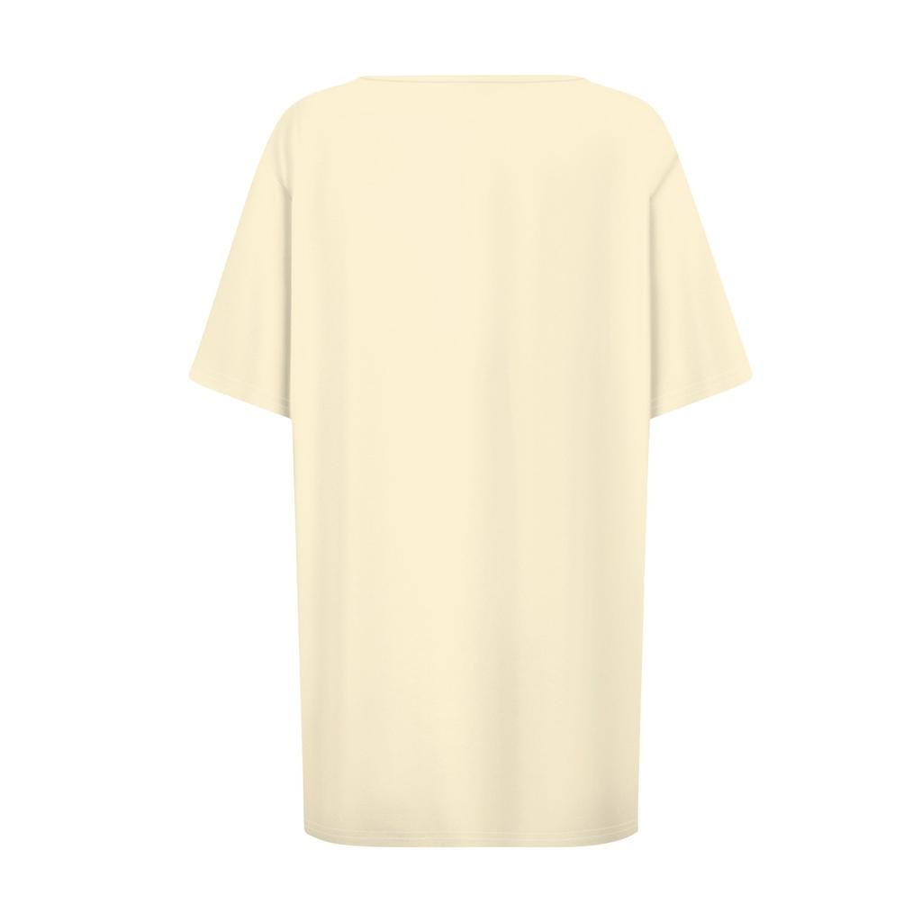 Women's Fashion Casual  Solid Color Round Neck Short Sleeve Top Womens Plus Size Tops