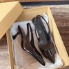 2025 Brand New Summer Women's Leather High Heel Sandals Party Casual Elegant High Heels Women Designer Slingback Dress Slippers