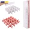 4pcs/set Plastic Drawer Dividers White And Pink Drawer Organizers Grid Dividers Used To Classify Underwear Socks Cosmetics Tableware