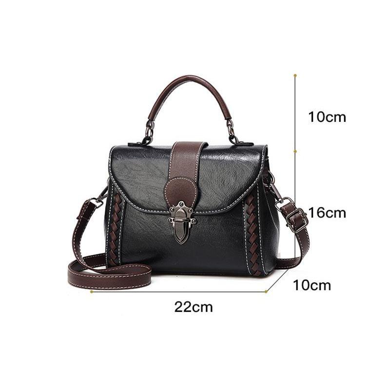 Women PU HandBag Women Single Shoulder Bags Casual Small Square Bag Leather Stitching Soft Messenger Bag