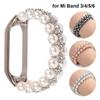 Bling Agate Beads Watch Strap for Mi Band 3 4 5 6 7 Watchband For Xiaomi Miband 7 6 5 4 3 Jewelry Dressy Bracelet Beaded Watch Band Women