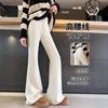 Micro-pull Sweatpants Children's Spring and Autumn New White High-waisted Thin Flared Pants Casual Small Sweatpants