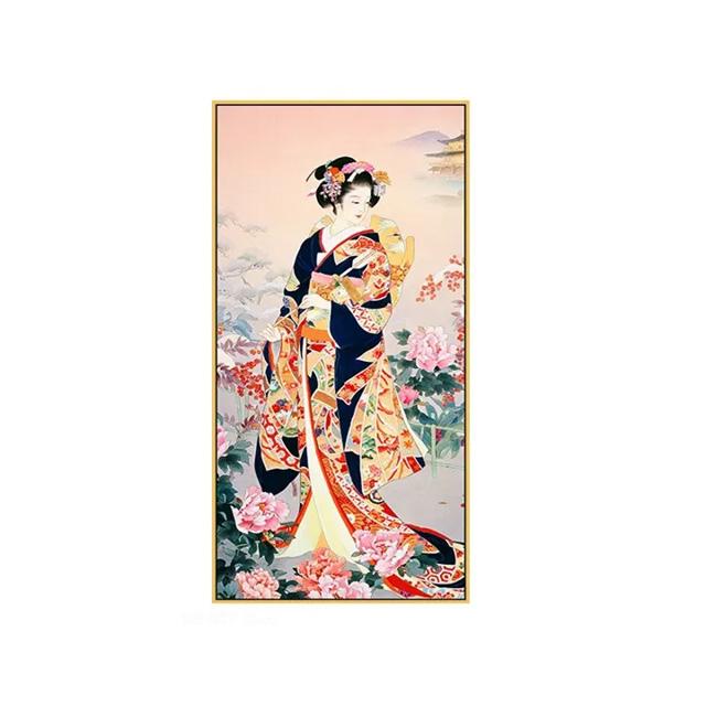 Ukiyo-e Japanese Style Lady Figure Decorative Painting For Sushi Place Japanese Food Canvas Posters Prints Wall Home Decoration