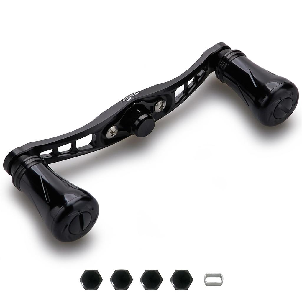 HEIGHTEN 92mm Reel Handle with 19mm Knob, Compatible with Shimano, Daiwa, and Abu Baitcasting Reels, Wing Pillar Series (Black) (923)