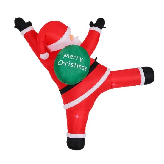 Christmas Inflatable Santa Claus Outdoor Decoration Large Lighted Blow Up Santa with Built-in LED Light for Front Back Yard Garden Lawn Outside Decor