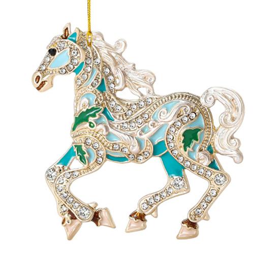 Horse Christmas Ornaments Sparkly Rhinestone Horse Hanging Decoration Acrylic Christmas Tree Ornament for Winter Xmas Party Supplies Holiday Home