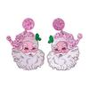 Santa Dangle Earrings Funny Christmas Earrings Glitter Santa Claus Charm Earrings Holiday Gift for Ladies Girls Xmas Party Accessories