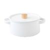 Kaico Made In Japan Enamel Enamel Induction Cooker Compatible Pot White Two-Handed K-010