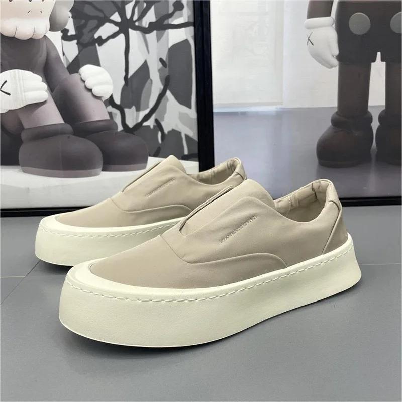 Men's Loafers Ice Silk Breathable Canvas Shoe Outdoor Casual Sneakers Designer Platform Shoes for Men Comfort Walking Lazy Shoes
