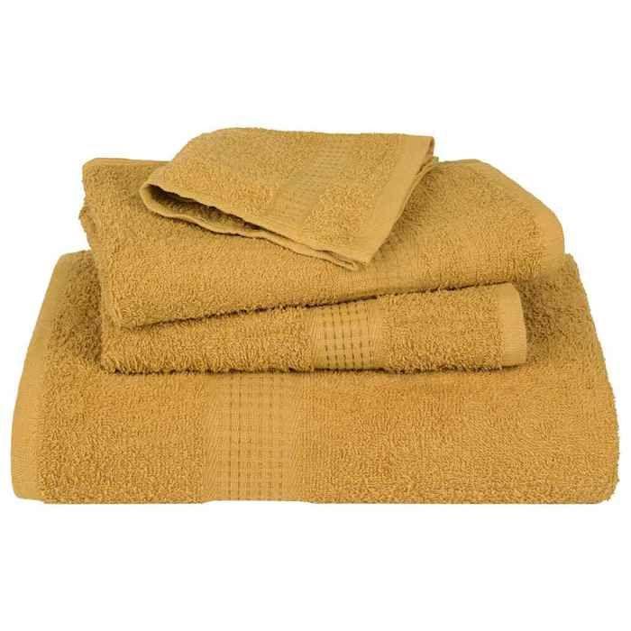 VidaXL Serviettes de douche 2 pcs doré 70x140 cm 360 g/m² 100% coton, serviette, ensemble de serviettes de bain, serviette 136809