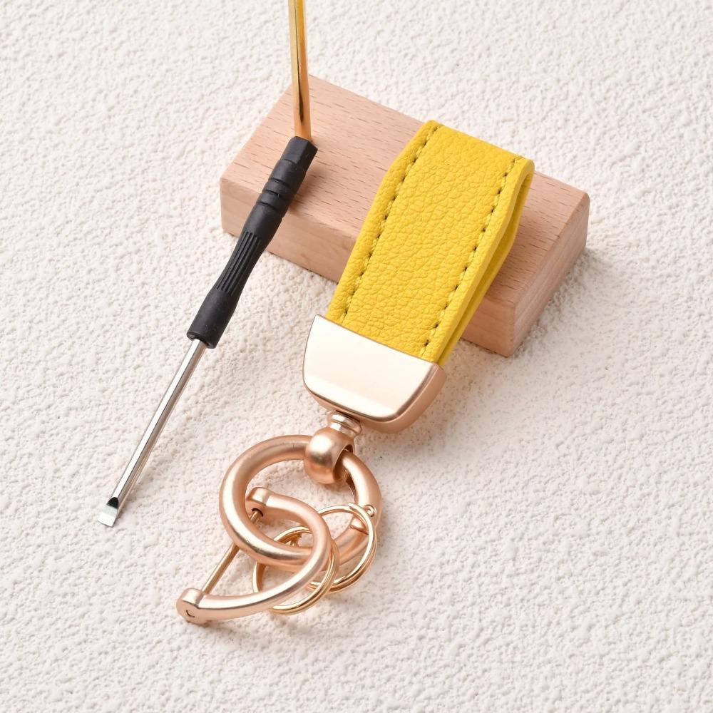 Cute Small Keychains for Women Rose Golden Metal Ring Clasp Keychain with Mini Screwdriver Bag Decoration Pendant