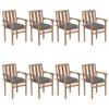 Day and Night - Day and Night Stackable Garden Chairs 8 Units Solid Teak Wood with Cushions
