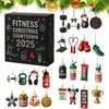 Christmas Tree Ornament Gym Advents Calendar Fitness Equipment Calendar  Festival Party Supplies