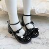 Sweet and Cute Lolita Shoes Fairy Little Puff Bow Cute and Versatile Lolita Single Shoes Jk Little Leather Shoes Woman