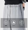 Fleece-Lined Retro Japanese Knit Sweatpants - Loose, Thick, Wide-Leg, Men's Casual Pants for Autumn/Winter