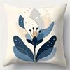 Blues Floral Simple Pattern Home Decor Pillowcase Living Room Sofa Polyester Cushion Cover with Zipper