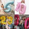 32inch Gold Blue Red Number Foil Balloons 1 2 3 4 5 6 7 8 9 18 Years Old Birthday Party Wedding Decoration Baby Shower Globos