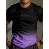 Summer Fashion Men's Fashion Design Gradient Color Letter Print T-shirt Top Breathable Soft Short Sleeved Men's Clothing Shirt