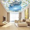 Ceiling Wallpaper 3d Plant Flowers Blue Sky Ceiling Mural Living Room Bedroom Hotel Ceiling Mural