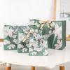With Ribbon Handhold Paper Bag Luxury Shopping Bag Creative Printing Floral Bird Gift